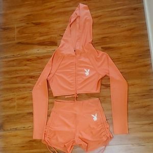 Playboy hoody and shorts.